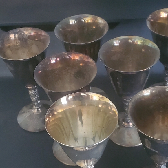 Mark Down!!                     Valero silver plated goblets (11) with Tray - Picture 3 of 7